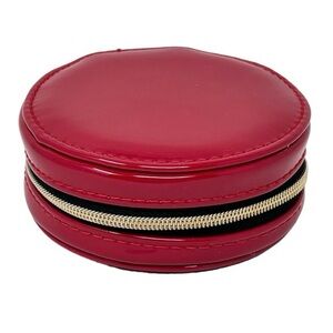 NEW Yves Saint Laurent Beaute YSL Novelty Red Round Zippered Pouch